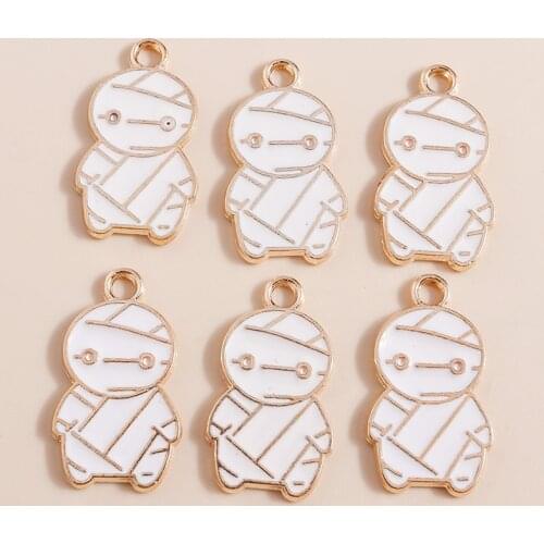 10pcs 12*22mm Gold Color Enamel Alloy Figure Boy Charms Pendants for Jewelry Making DIY Necklaces Earrings Making Accessories