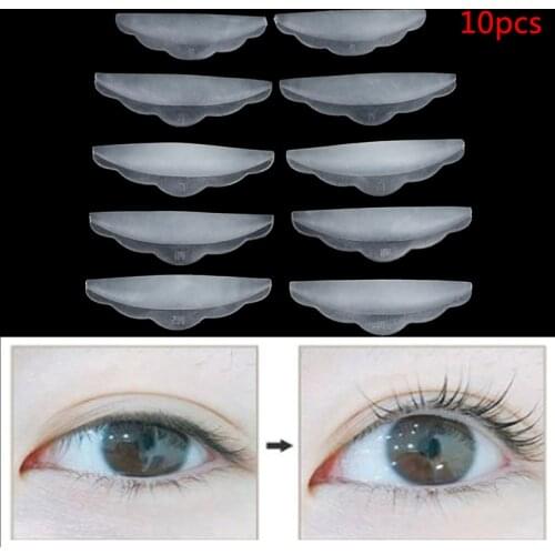10pcs Transparent Silicone Eyelashes Lift Lifting Curler Eye Lash Extension Graft Brush Eyelash Perming Curler Shield Pads