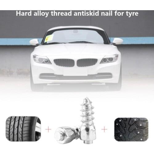 100 Pcs 12mm Car SUV ATV Anti-Slip Screw Stud Wheel Tyre Snow Tire Spikes Trim Auto Accessories Snow Tire Screw