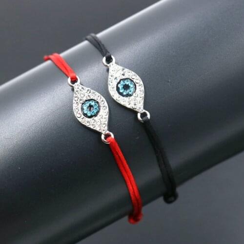 2pcs/set Crystal Zircon Evil Eye Bracelet For Baby Girl Boy Lucky Red Thread Adjustable Bracelet For Men Women Jewelry Lovers G