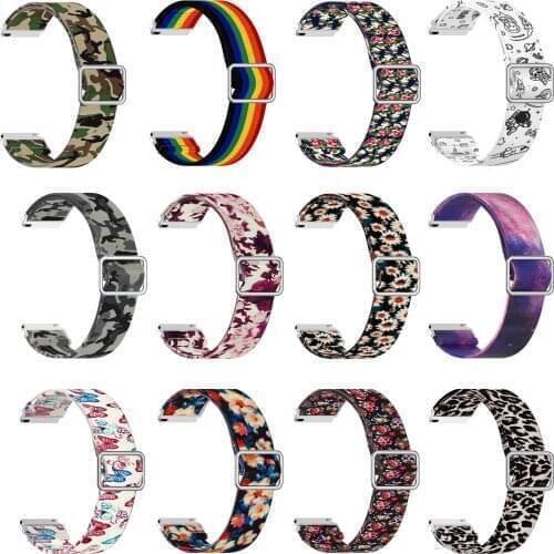 20mm Braided Solo Loop Strap For Garmin Vivoactive 3 Music /HR/Venu/Move 3/Luxe/Forerunner 245 645 Nylon Elastic belt bracelet