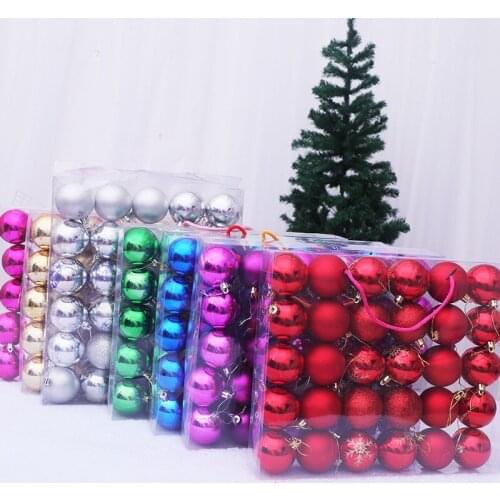 2021 Christmas Ornaments Electroplating Bright Ball Head Chrismas Tree Pendant 6cm30 Pcs Balls Fall Decor for Home Pendant