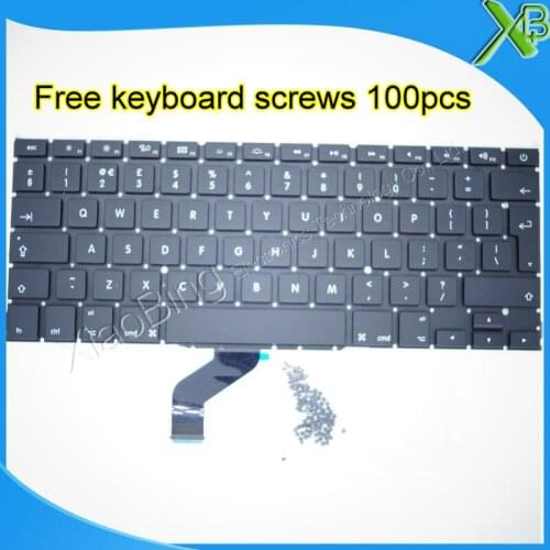 5PCS---Brand New UK keyboard+100pcs keyboard screws For MacBook Pro Retina 13.3" A1425 2012 Year