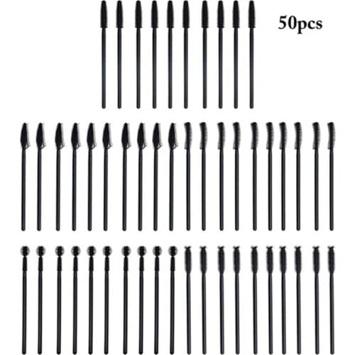 50PCS Kapmore Eyelash Brush Disposable Silicone Mixed Lash Extension Brush Mascara Wand Eyelash Brush Makeup Brush