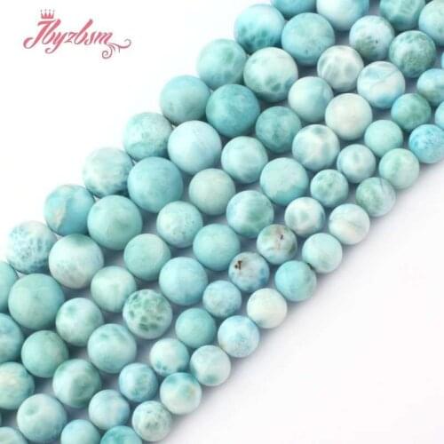 6-12mm AAA Smooth Round Blue Larimar Beads Loose Natural Stone Beads For DIY Woman Gift Necklace Bracelets Jewelry Making 15"