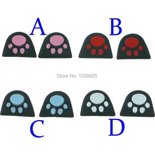 60pcs/lot=30sets For PS4 Controller L2 R2 Button Cover Cat Paw Custom Design Silicone Trigger Buttons Sticker Case Cap Adhensive
