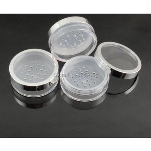 8-10ML Plastic Clear Cosmetic Loose Powder Case with Sifter, Portable Travel Beauty Makeup Tools, Porfessional Face Powder Jar
