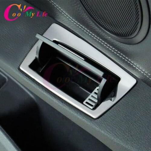 Color My Life Car Styling Chrome Door Ashtray Protection Circle Trim Decoration Cover Sticker For BMW X1 F48 2016 2017 Parts