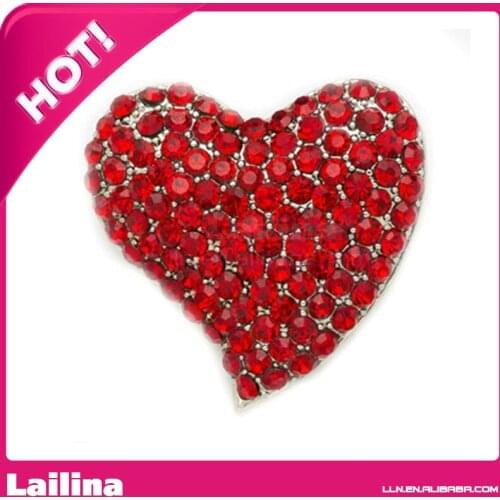 Women Brooch Metal Rhinestone Heart Brooch Bouquet Brooches and Pins Wedding Brooch