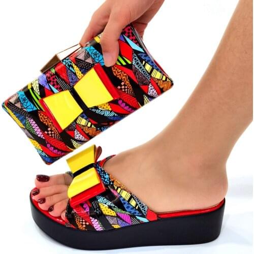 Doershow good price Italian Shoes and Bag Set African Wedding Shoe and Bag set Italy Shoe and Handbag Summer Set Women SOU1-7