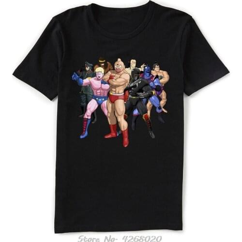 Kinnikuman Robin Mask Terryman Ramenman Warsman Brocken Jr. Black T-Shirt Men Cotton Tshirt Anime Tees Harajuku