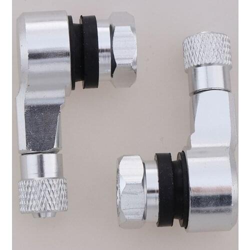 2pcs Right Angel Motorcycle Valve Stems Tire Rim Wheel Dust Caps, Provides Easy Access to Check Tire Pressure