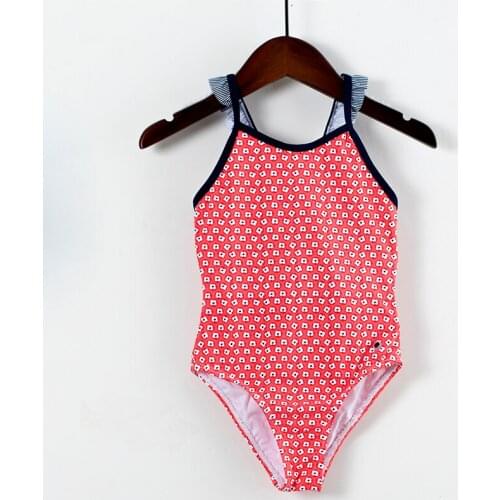 Girls' Floral Ruffle 1-Piece Swimsuit 2-8Years 2019 Little Girls Beach Sport Bathing Suits Swimsuit Swimwear