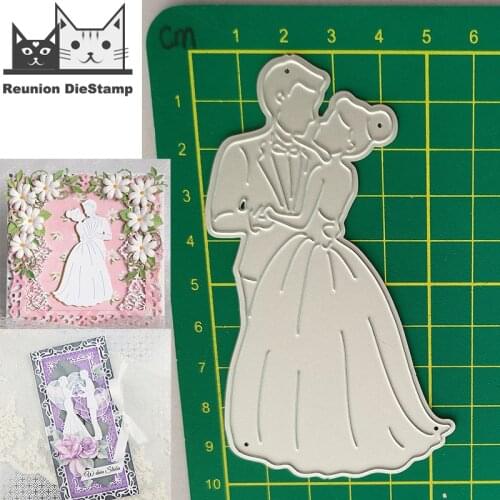 Reunion Bride and Groom Metal Cutting Dies Decorative Scrapbooking Steel Craft Die Cut Embossing Paper Cards Stencils New