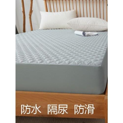 Waterproof Mattress Protector Quilted Bedspread Thickened Non-Slip Washable Breathable Mattress Protective Dustproof Cover
