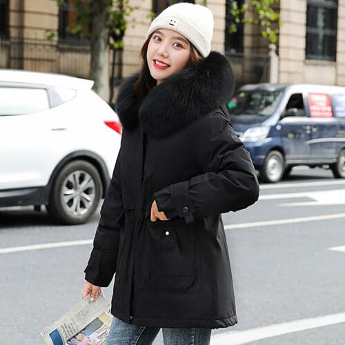 Fad Winter Parkas High Quality Hooded Fur Collar Coat Women Vogue Jackets Winter Warm Woman Clothing Casual Kobiety Płaszcze