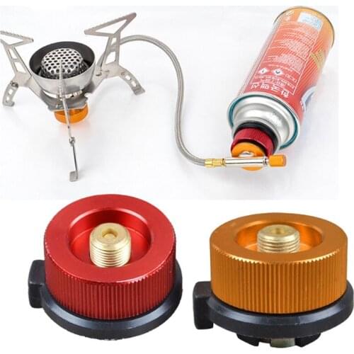 Camping Stove Convert Adapter Nozzle Bottle Type Butane Auto-Off Gas Cartridge