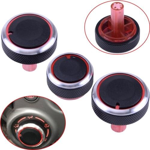 DWCX 3pcs Car Air Condition A/C Heater Climate Dash Control Switch Knobs for Nissan Cube Versa Note Micra Almera 2016 2017