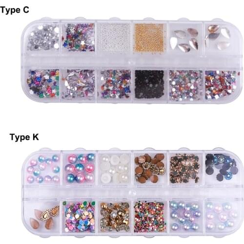 Mixed Stlye 3D Nail Art DIY Decorations Nail Rhinestone Glitter Nails Jewelry Pearls Accessoires Nail Art Beauty Salon Home Use