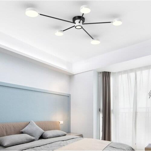 Modern Led Pendant Lights For Dining Room Black Rings Circle Living Bedroom Hanging Lamp Fixtures With Remote Control Luminaire