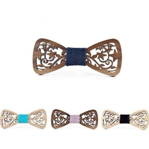 Wedding tie Butterfly Wooden Bowtie Carved Man ties Vintage