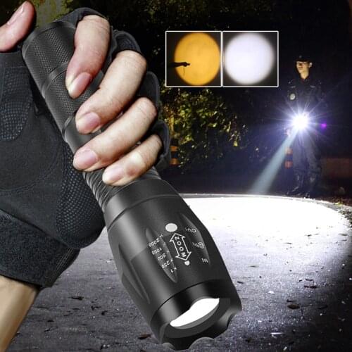 Led Flashlight CREE XM-L2 U3 Light Lamp Flash Lighting 5000LM Tactical Torch Lantern use Rechargeable 18650 Battery For Camping