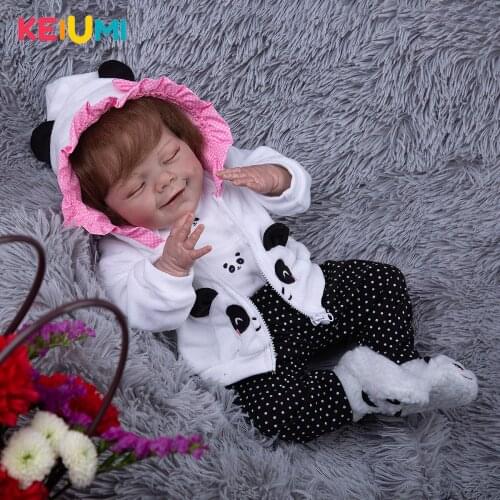 KEIUMI 20 Inch 50 cm Handmade Hair Reborn Babies Doll Cloth Body Lovely Newborn Baby Doll Toy For Kids Birthday Christmas Gifts