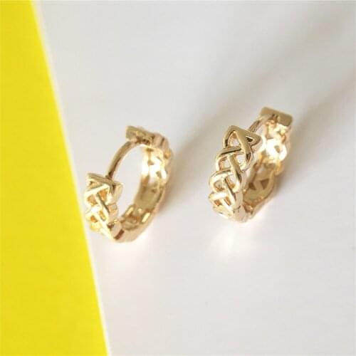 Gorgeous Classic Gold Color Plating Netty 4mm Width 13mm Diameter Brass Hoop Earrings For Women Girl Elegant Huggies Decoration