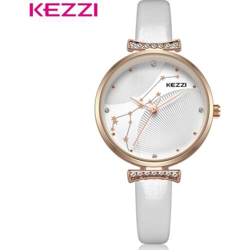 KEZZI Womens Wristwatch Galaxy Quartz Watch Fashion Constellation Watch Ladies Leather Watches Relogio Feminino