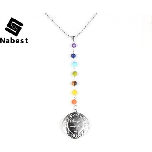 Women Men Opening Photo Phase Box Locket Copper Pendant Necklace Natural Stone 7 Chakras Pendulum Reiki Sweater Chain Jewelry