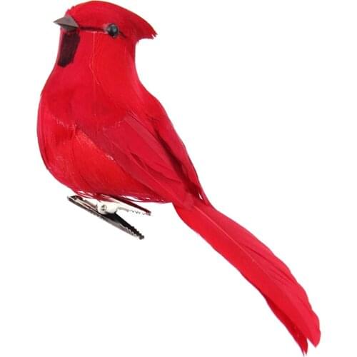 1 Piece Realistic Feathered Birds with Clip, Artificial Craft Parrot Birds for Garden Parties Lawn Decor