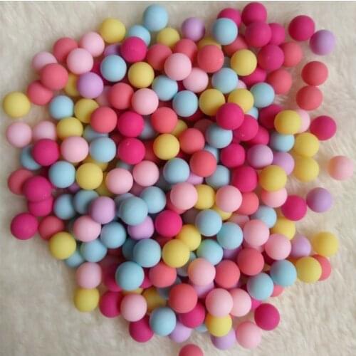 100pcs Lovely Candy Color Beads for Resin Craft Stuff 6mm 8mm Mini Matt Ball DIY Nail Art Decoration No Hole Round Embellishment