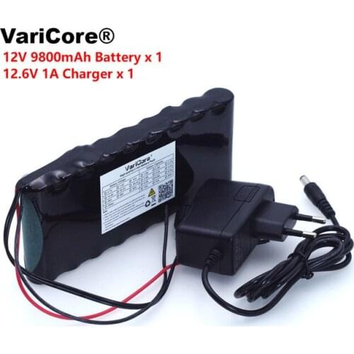 12 v 9.8Ah 9800mAh 18650 Rechargeable batteries 12V Li-Ion Battery pack Protection Board CCTV Monitor battery +12.6V 1A Charger