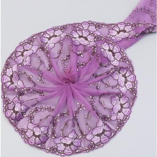 15Yards Pink Red Lace Trim Floral Bridal Wedding Dress Flower Africa Table Cloth DIY Crafts Scallop Applique Ribbon Runner