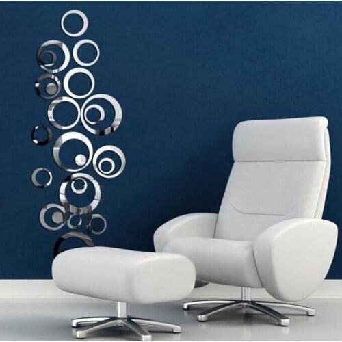 DIY 3D Mirror Acrylic Wall Stickers 24Pcs Circles Wall Stickers Mirror Style Decorations For Home Wall Decoration Window