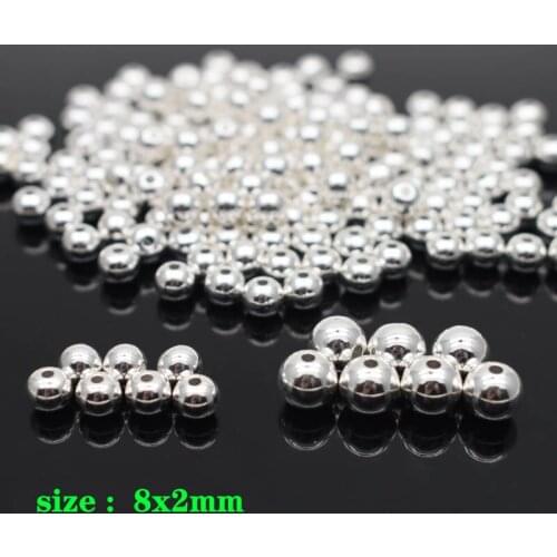6mm Brass Round shape Beads Metal Copper beads plating silve Loose beads for Jewelry Making DIY Bracelet hole 1.5mm