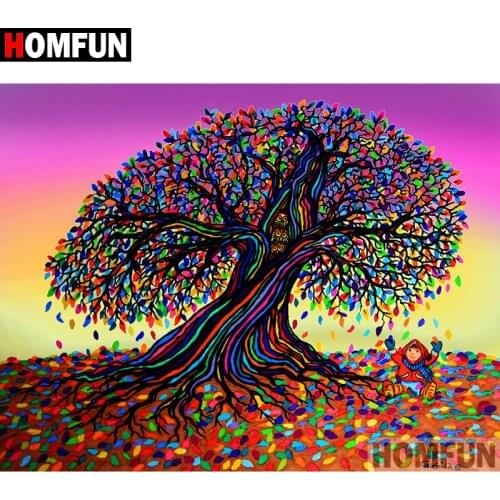HOMFUN Full Square/Round Drill 5D DIY Diamond Painting "Abstract tree" Embroidery Cross Stitch 5D Home Decor Gift A07480