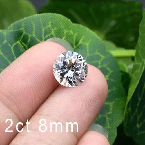 8mm Moissanite Stone 2ct excellent cut loose Beads GH color Round Cut VVS1 High Quality moissanite jewelry