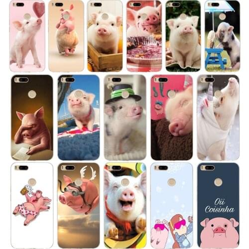 28AA Cute Little Pink Pet Pig Luxury gift Soft Silicone Tpu Cover phone Case for Xiaomi Redmi Mi A1 A2 8 lite