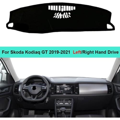 Dash Mat For Skoda Kodiaq GT 2019 2020 2021 LHD RHD 2 Layers Car Dashboard Cover Carpet Cape Rug Shade Dashmat Pad Protector
