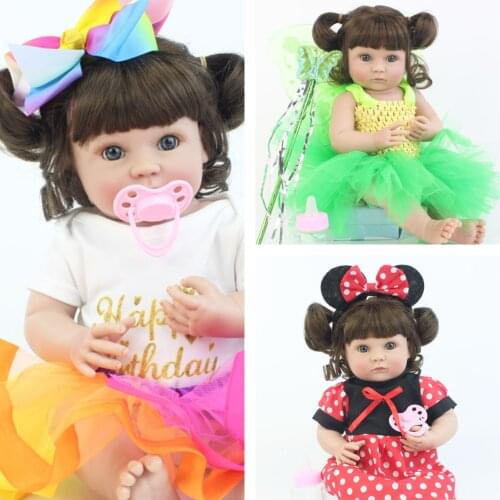 40cm Full Body Silicone Reborn Baby Doll 15" Soft Vinyl Princess Mini Girl Babies Doll Birthday Gift Play House Bathe Toy