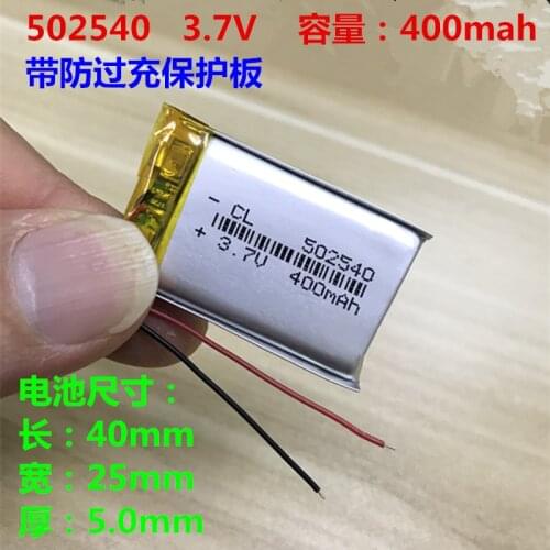 3.7V Polymer Lithium Battery 502540 602540 102540 Universal Rechargeable Battery for Traffic Recorder