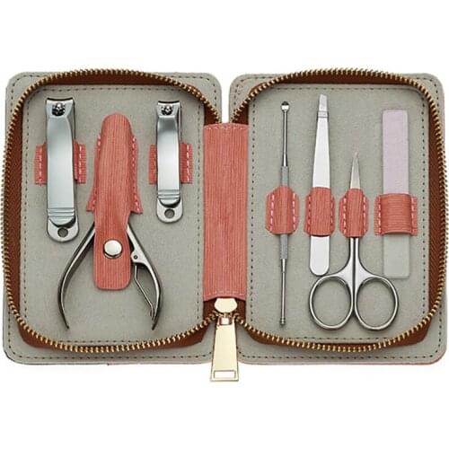 Manicure Set, 7 in 1 Professional Pedicure Portable Travel Nail Clipper Set, Stainless Steel Professional Grooming Kit