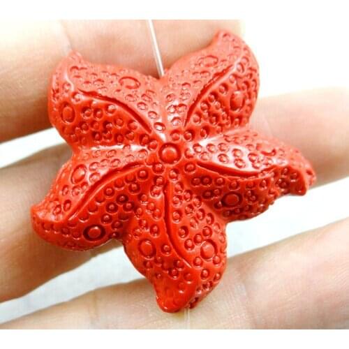 Natural stone Quartz crystal Cinnabar Red Organic Cinnabar Five- pendant for diy jewelry making Necklace Accessories S15