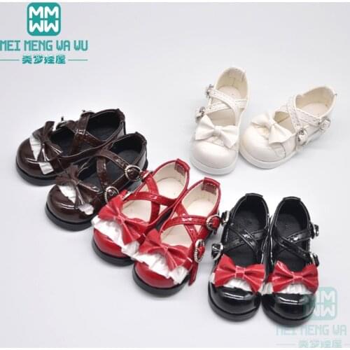 6cm*2.8cm BJD doll shoes for 1/4 MSD BJD doll accessories bowknot leather shoes, high boots