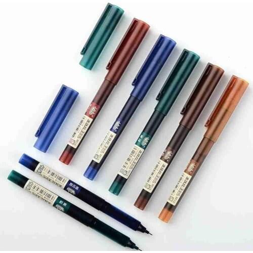 1PC Straight Liquid Rollerball Pen 0.5mm Large Capacity Color Retro Gel Pen Student DIY Scrapbooking School Stationary Writing