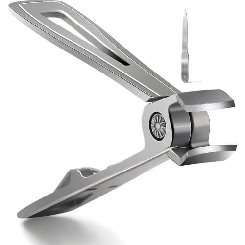 Heavy Duty Nail Cutter Toenail Clipper for Thick Nails with Metal Nail File 15mm Wide Jaw Stainless Steel for Men & Women