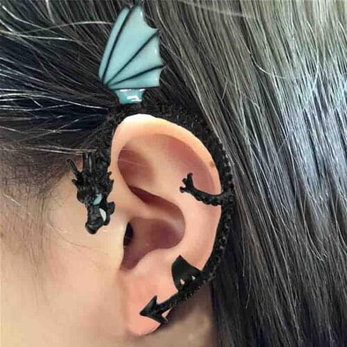 Glow In The Dark Punk Ear Jewelry Women Men Couple Earring stainless steel Dragon Ear Cuff Clip Luminous Jewelry Gifts