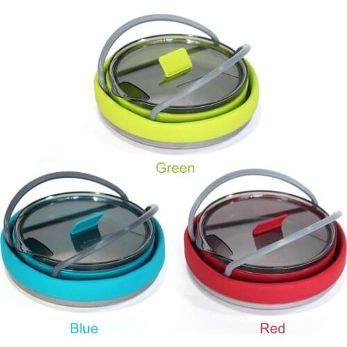Outdoor Silicone Kettle Portable Foldable Water Pot Folding Water Kettle with Handle Tableware Camping Essentials