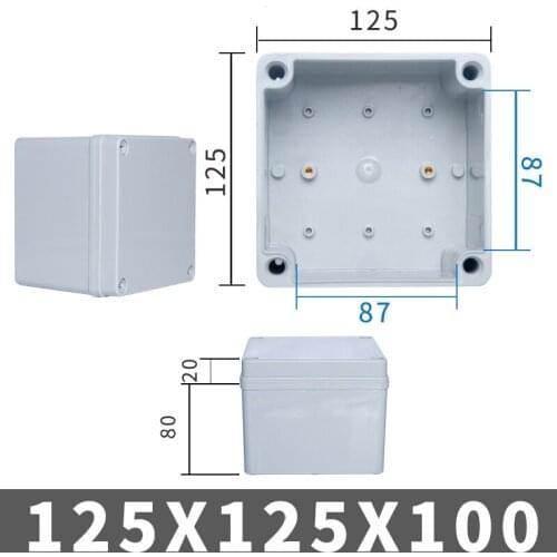 High-end Quality IP67 Waterproof DIY Electrical Junction Box ABS plastic Enclosure Case Outdoor Distribution box 125*125*100mm